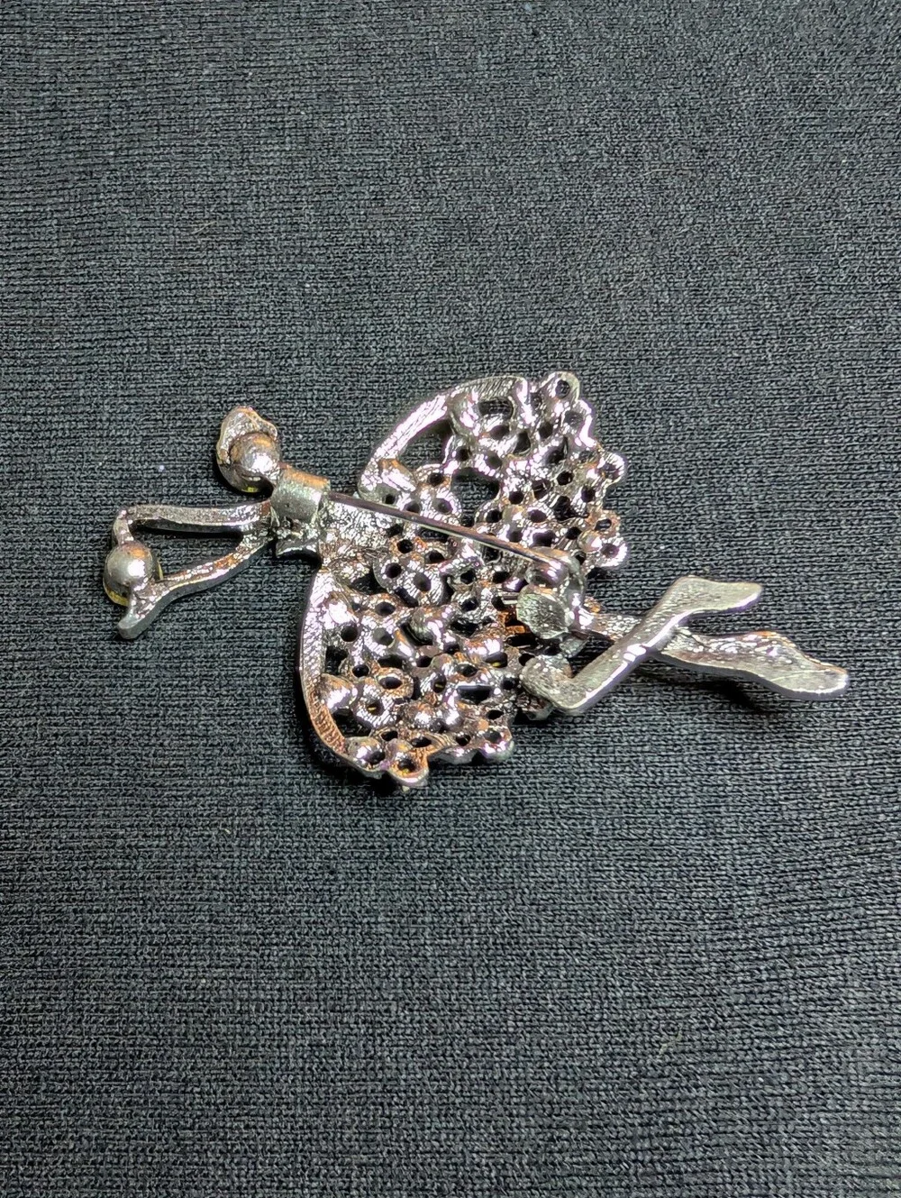 Crystal Ballet Dancer Brooch - Blue & Iridescent